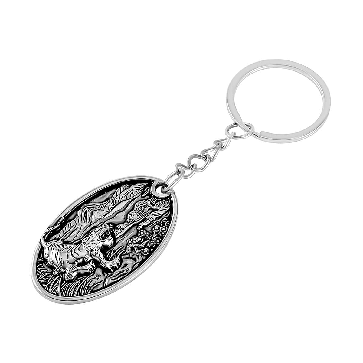 Set of 2 -  Vintage Designer Keychain in Silver Tone