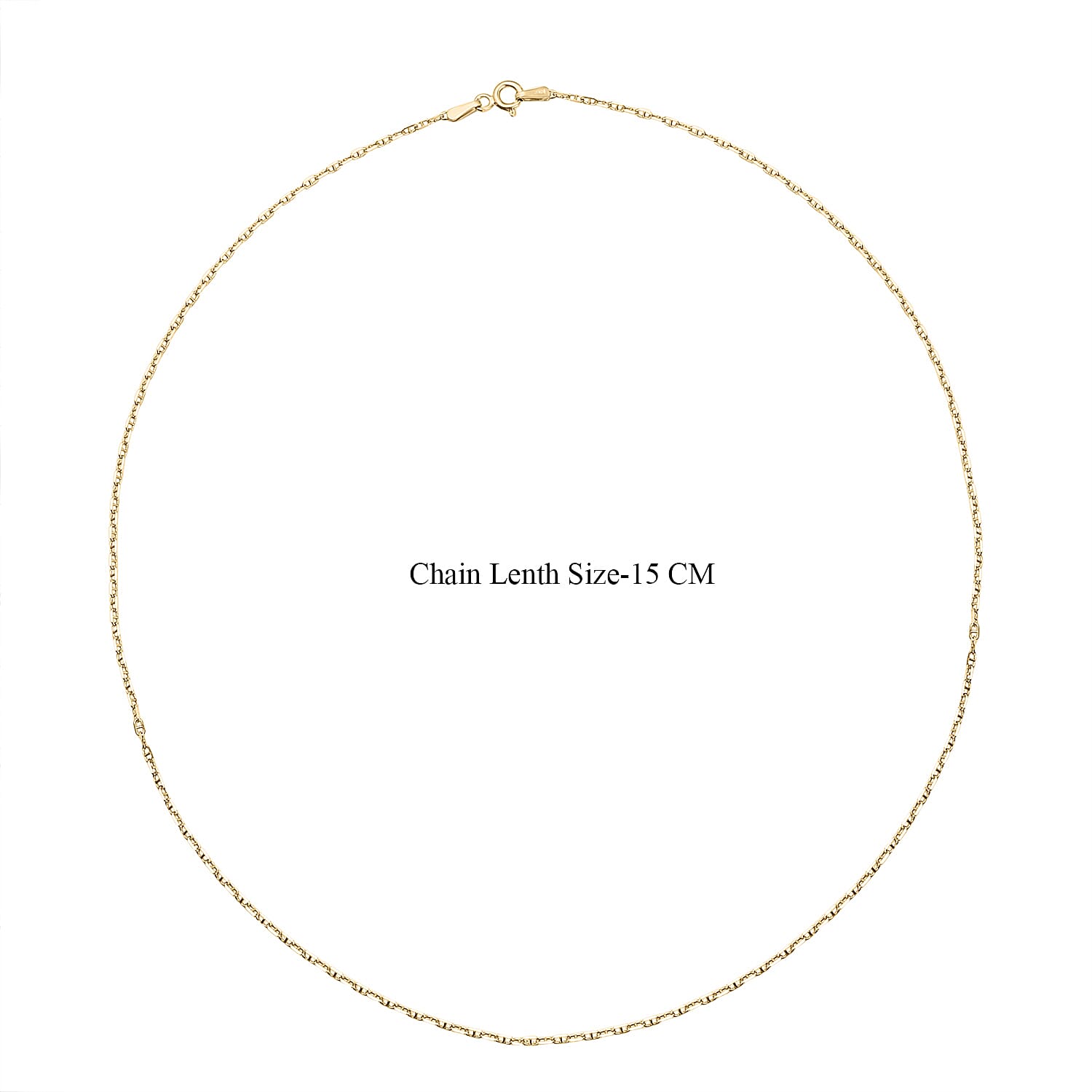 Set of 2 Sterling Silver Chains Rolo and Anchor (Size 18) - Yellow Gold Overlay