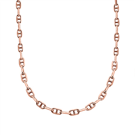 Set of 2 Sterling Silver Chains Rolo and Anchor (Size 18) - Rose Gold Overlay