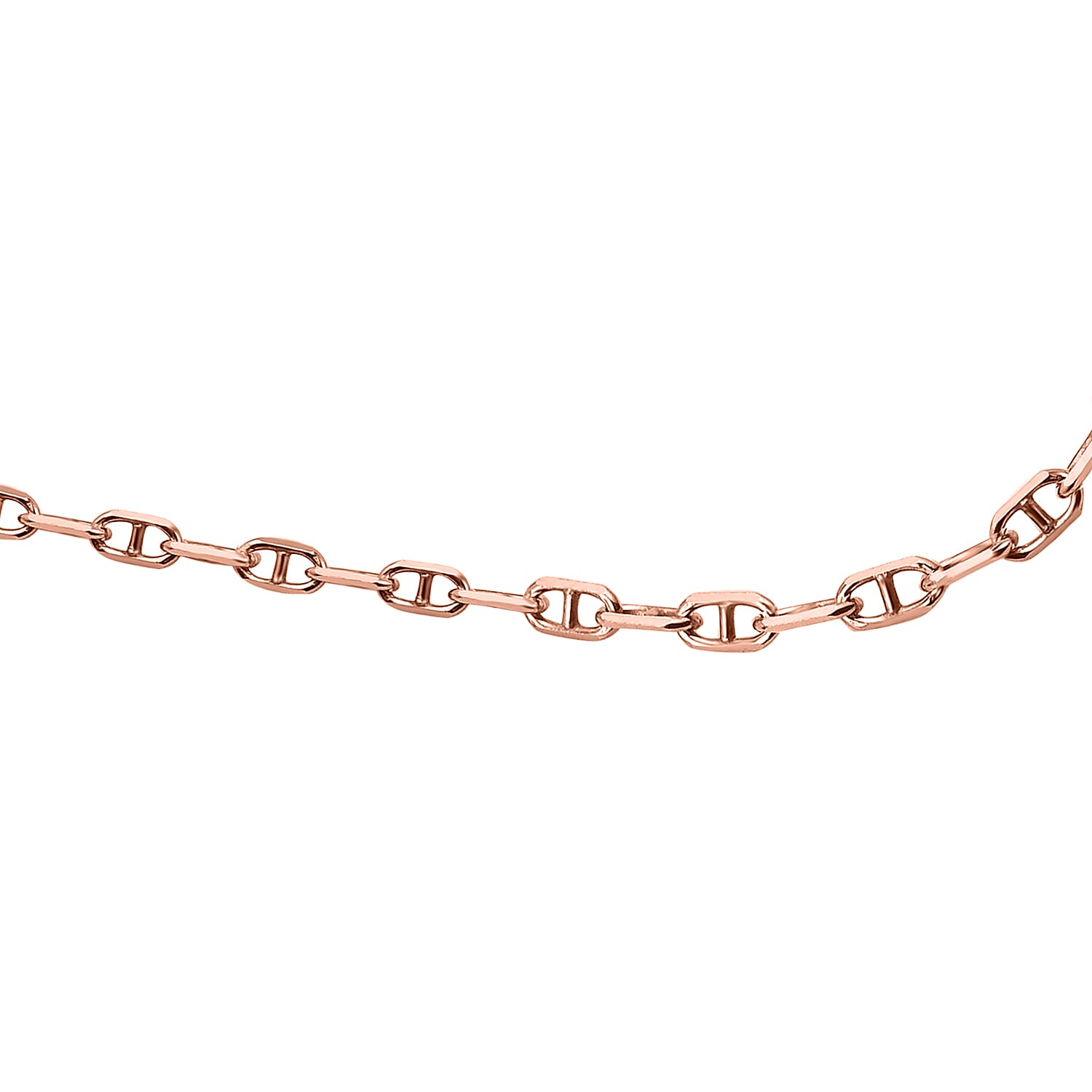 Set of 2 Sterling Silver Chains Rolo and Anchor (Size 18) - Rose Gold Overlay