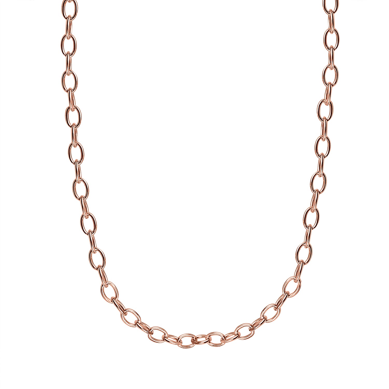 Set of 2 Sterling Silver Chains Rolo and Anchor (Size 18) - Rose Gold Overlay
