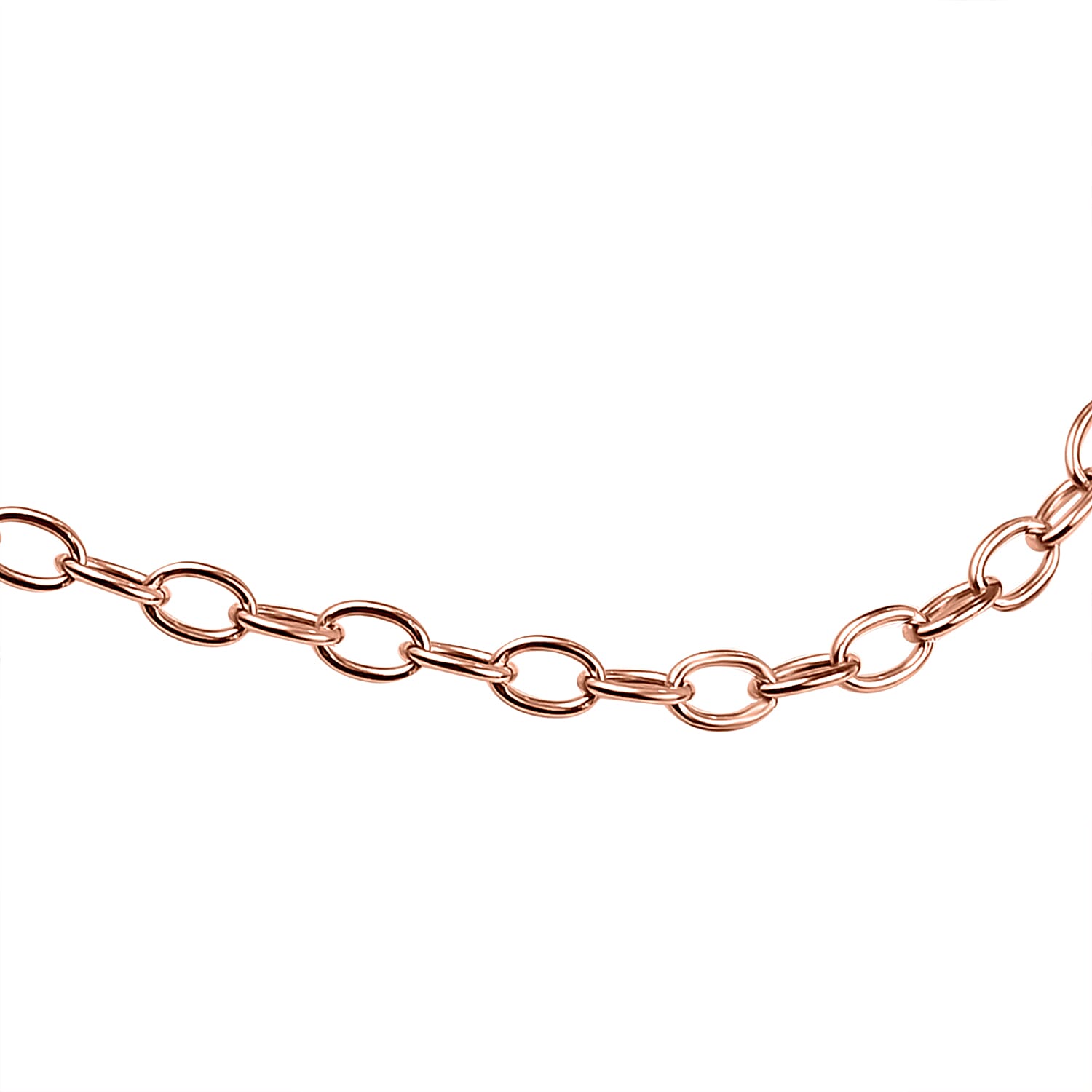 Set of 2 Sterling Silver Chains Rolo and Anchor (Size 18) - Rose Gold Overlay