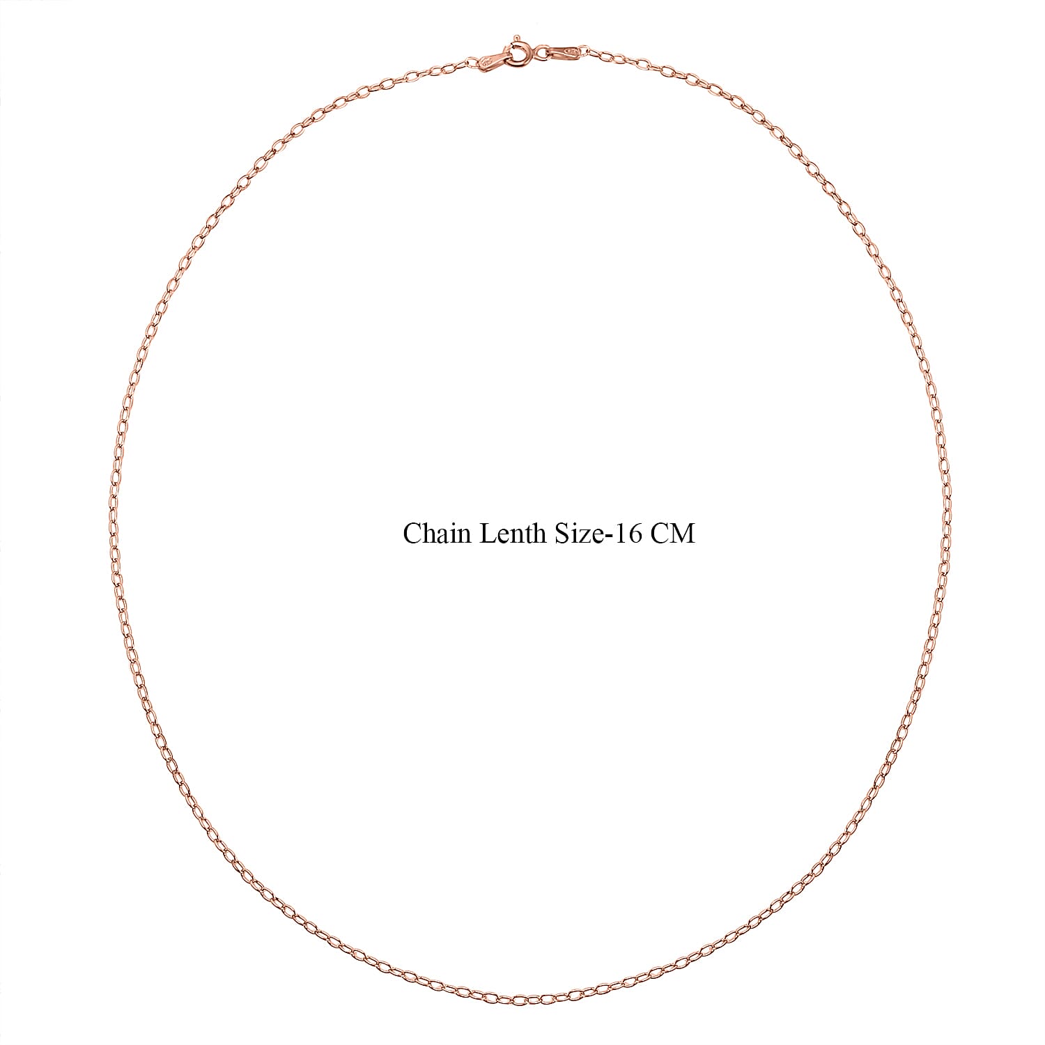 Set of 2 Sterling Silver Chains Rolo and Anchor (Size 18) - Rose Gold Overlay