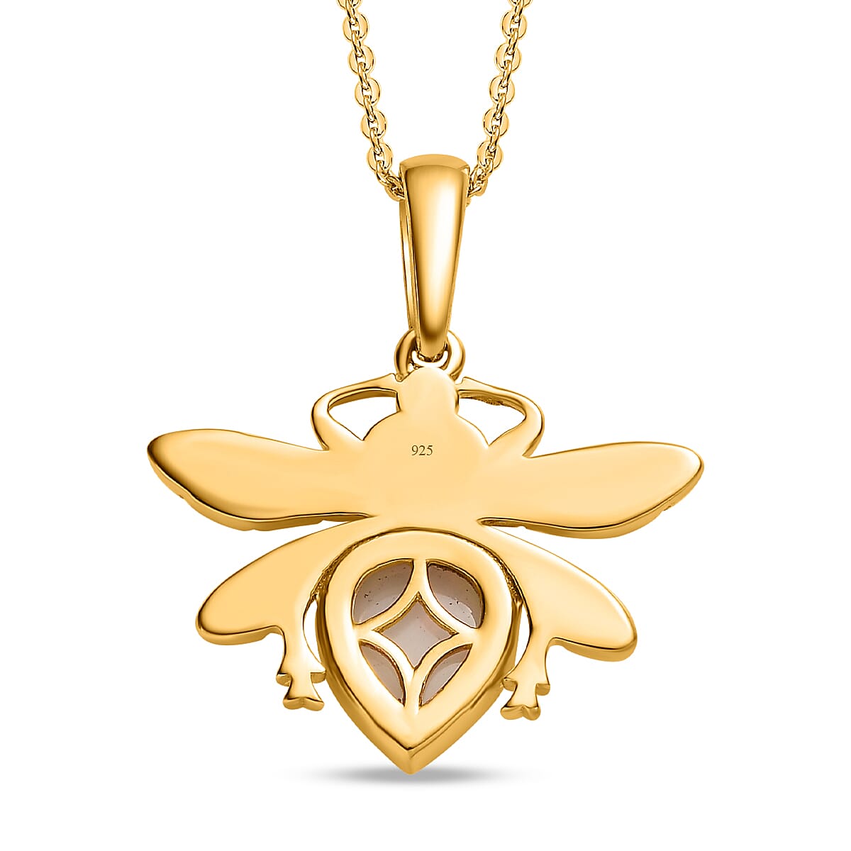 Ethiopian Welo Opal Pendant with Chain (Size 20) in 18K Yellow Gold Vermeil Plated Sterling Silver, Silver Wt. 5.62 GM