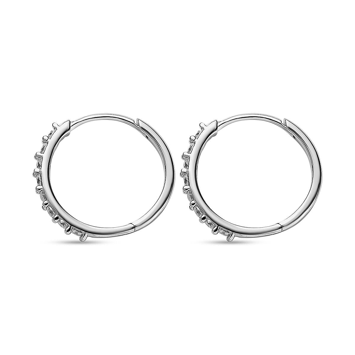 Set of 3 - Moissanite Dangling Earring in Platinum Overlay Sterling Silver 0.570 Ct.