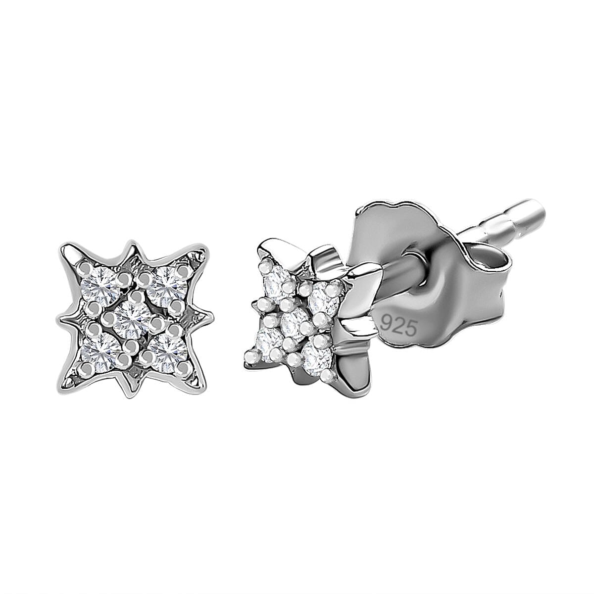 Set of 3 - Moissanite Dangling Earring in Platinum Overlay Sterling Silver 0.570 Ct.