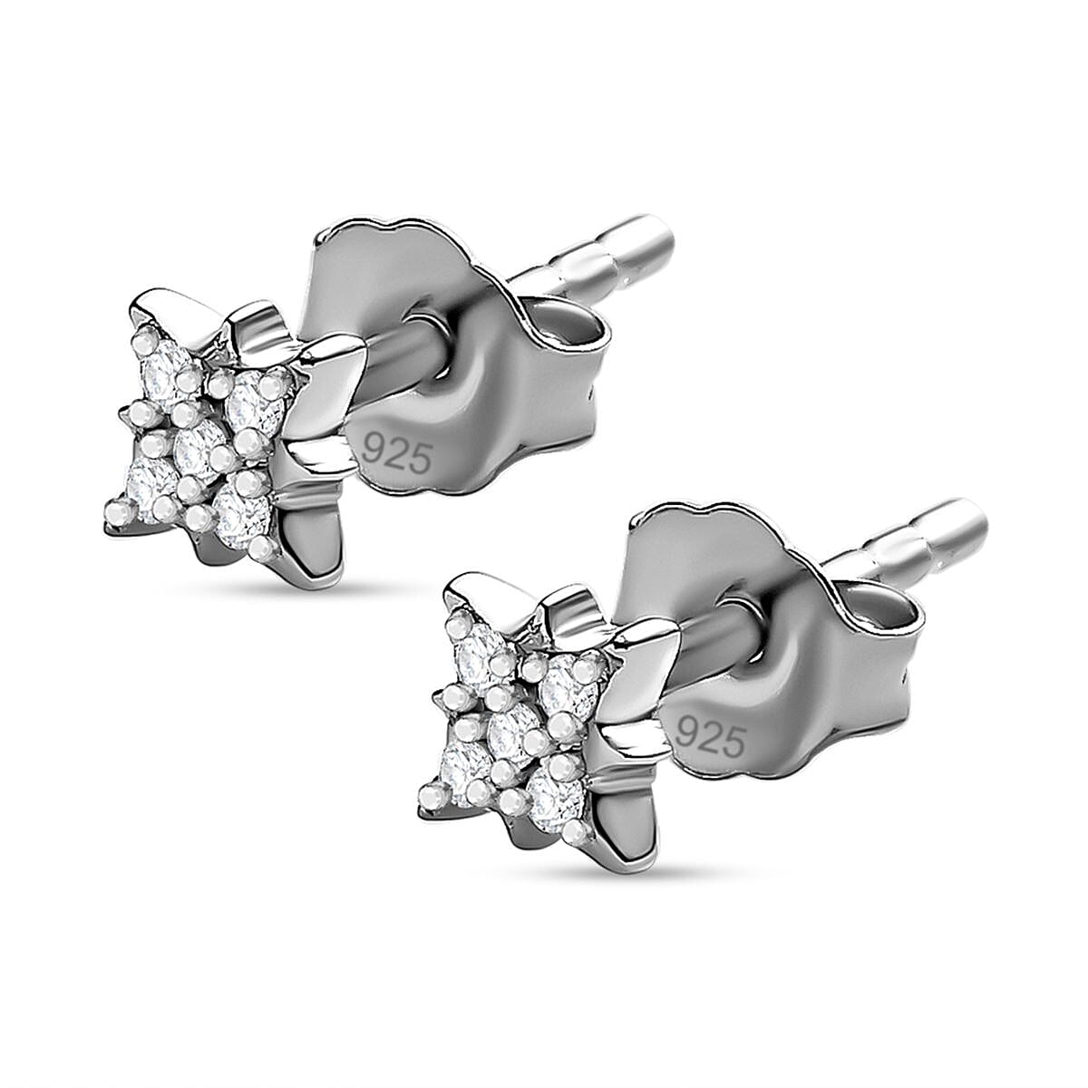 Set of 3 - Moissanite Dangling Earring in Platinum Overlay Sterling Silver 0.570 Ct.