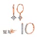 Set of 3 - Moissanite Earrings in 18K Vermeil Rose Gold Plated Sterling Silver