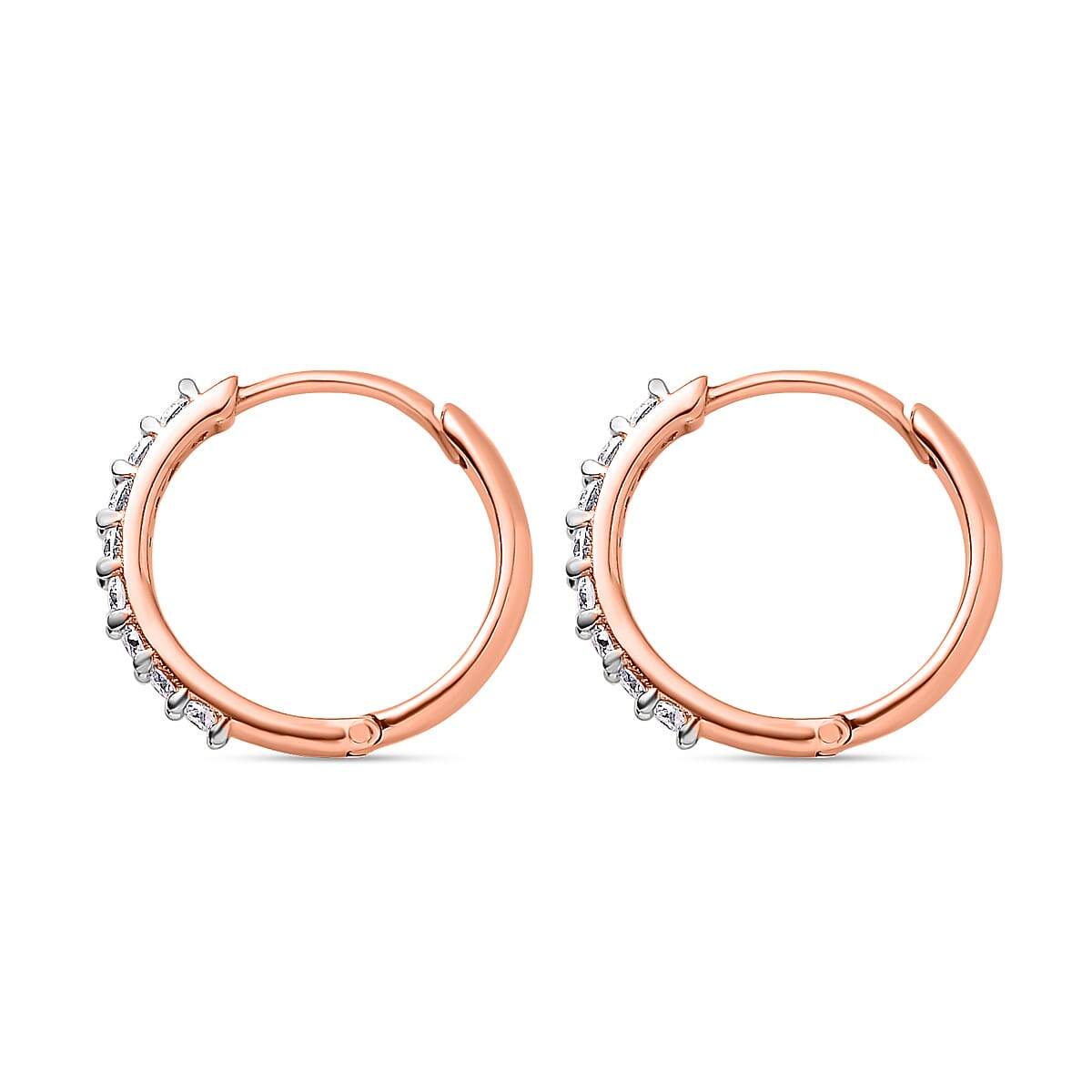 Set of 3 -  Moissanite Dangling Earring in Vermeil RG Sterling Silver  0.570  Ct.