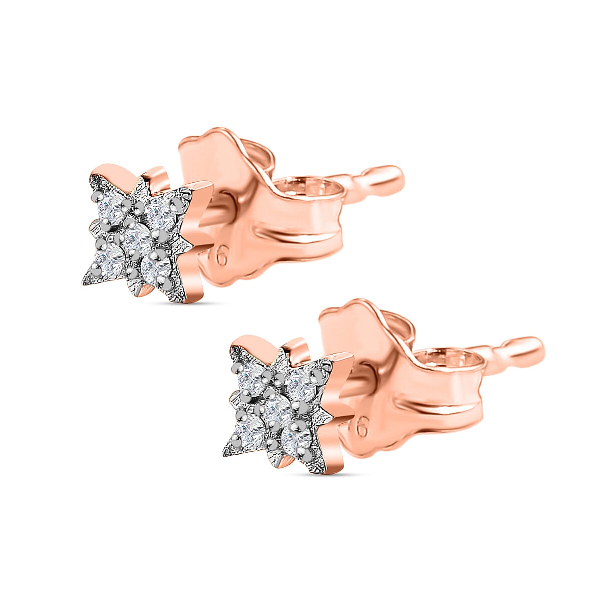 Set of 3 -  Moissanite Dangling Earring in Vermeil RG Sterling Silver  0.570  Ct.