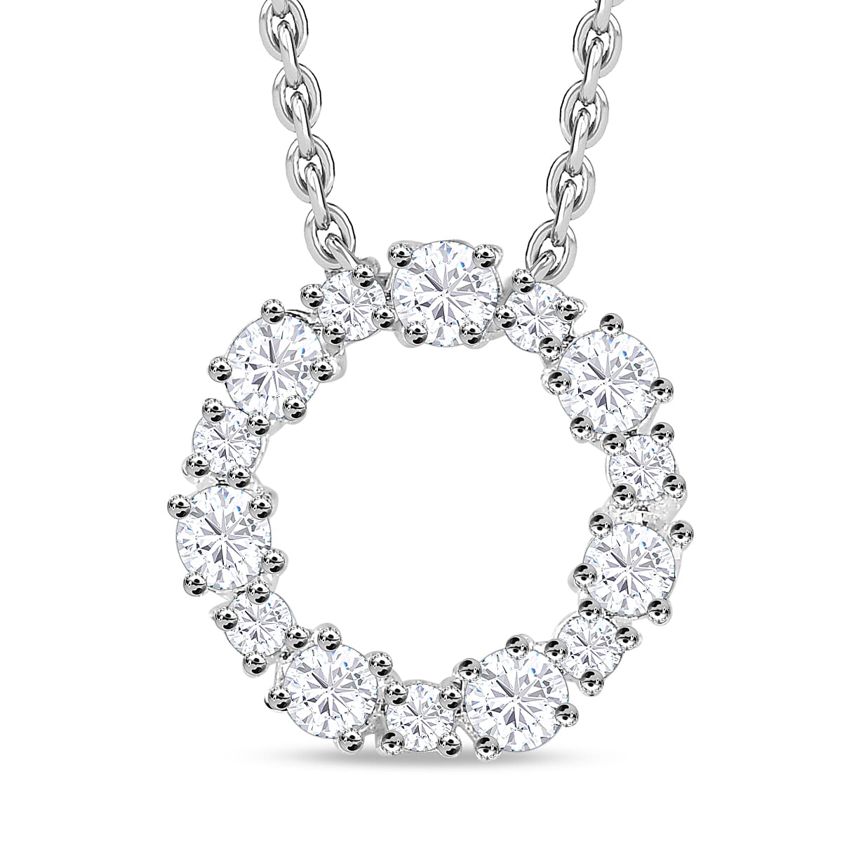 Finest CZ Sterling Silver Pendant (Size 20).