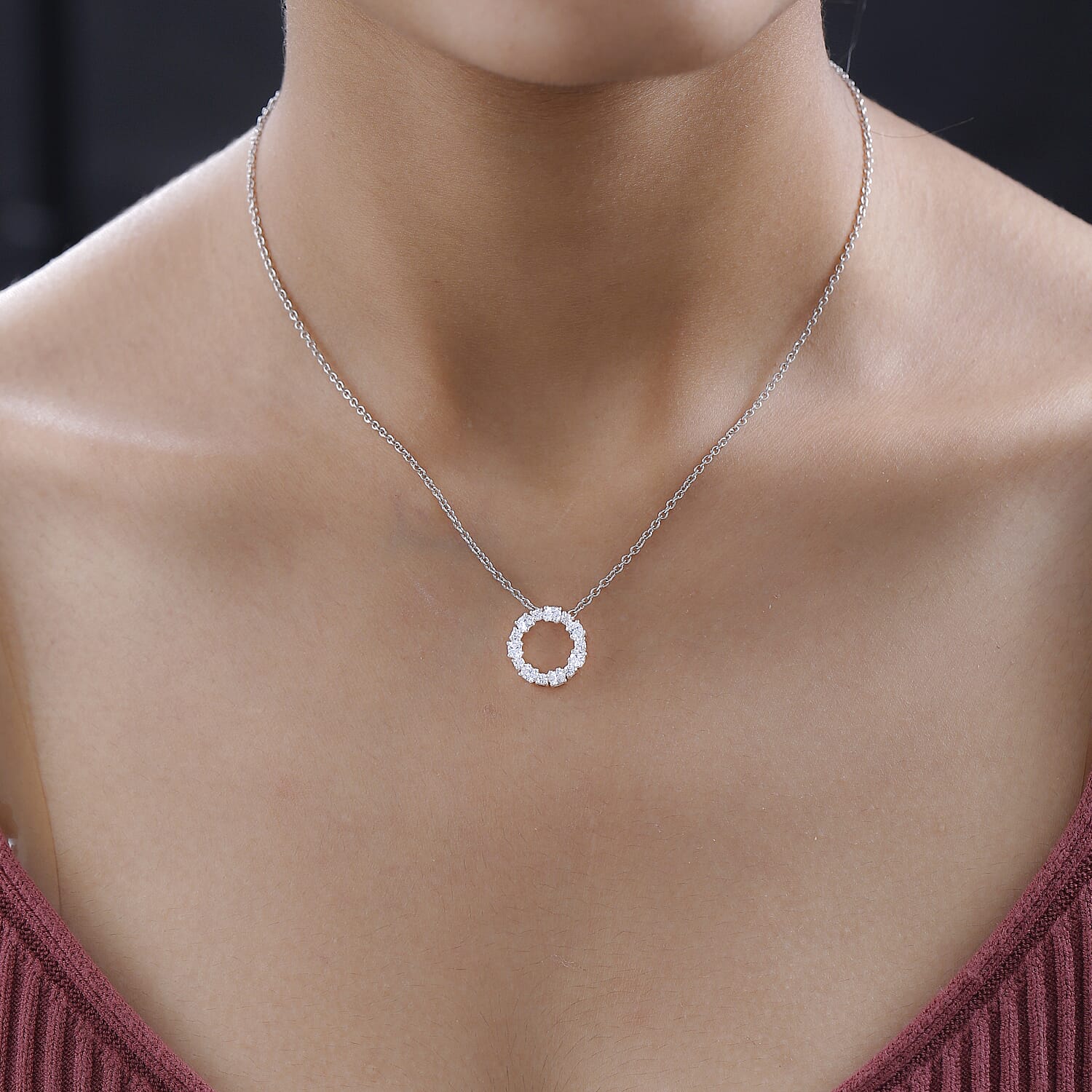 Finest CZ Sterling Silver Pendant (Size 20).