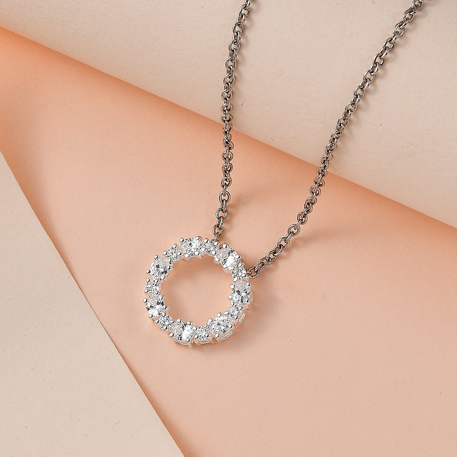 Finest CZ Sterling Silver Pendant (Size 20).