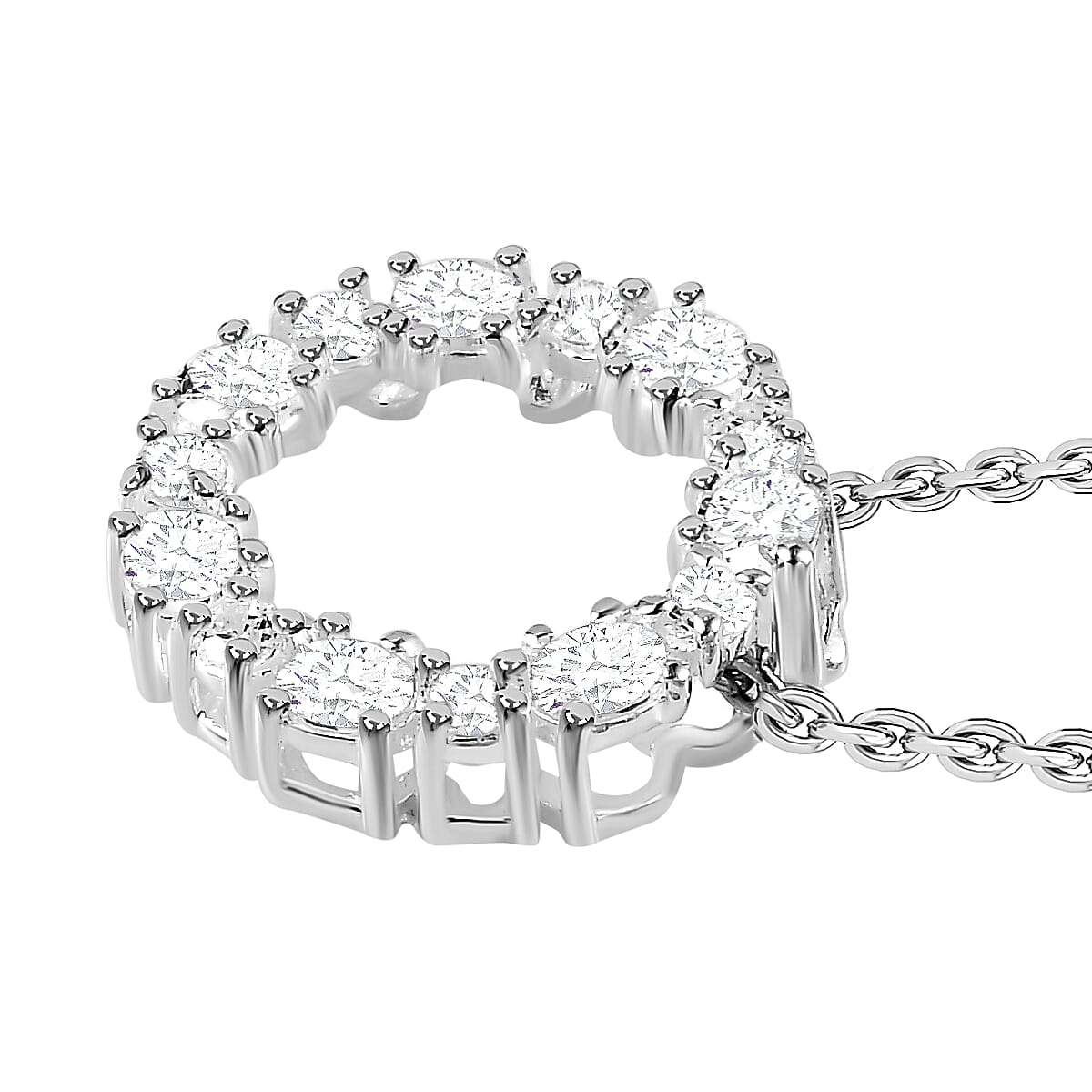 Finest CZ Sterling Silver Pendant (Size 20).