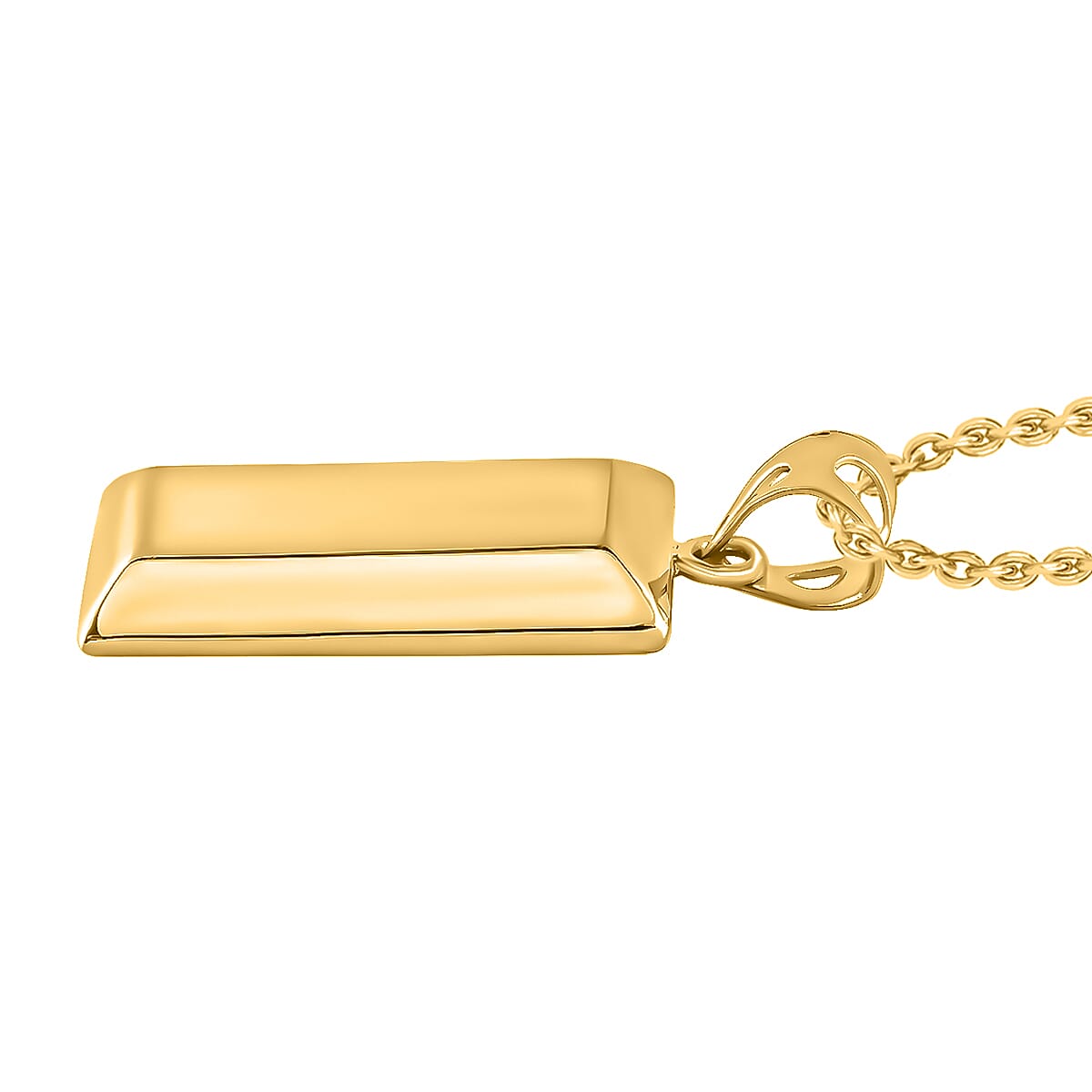 FIRST TIME EVER- SOLID INGOT 14K Gold Overlay Sterling Silver Bar Pendant