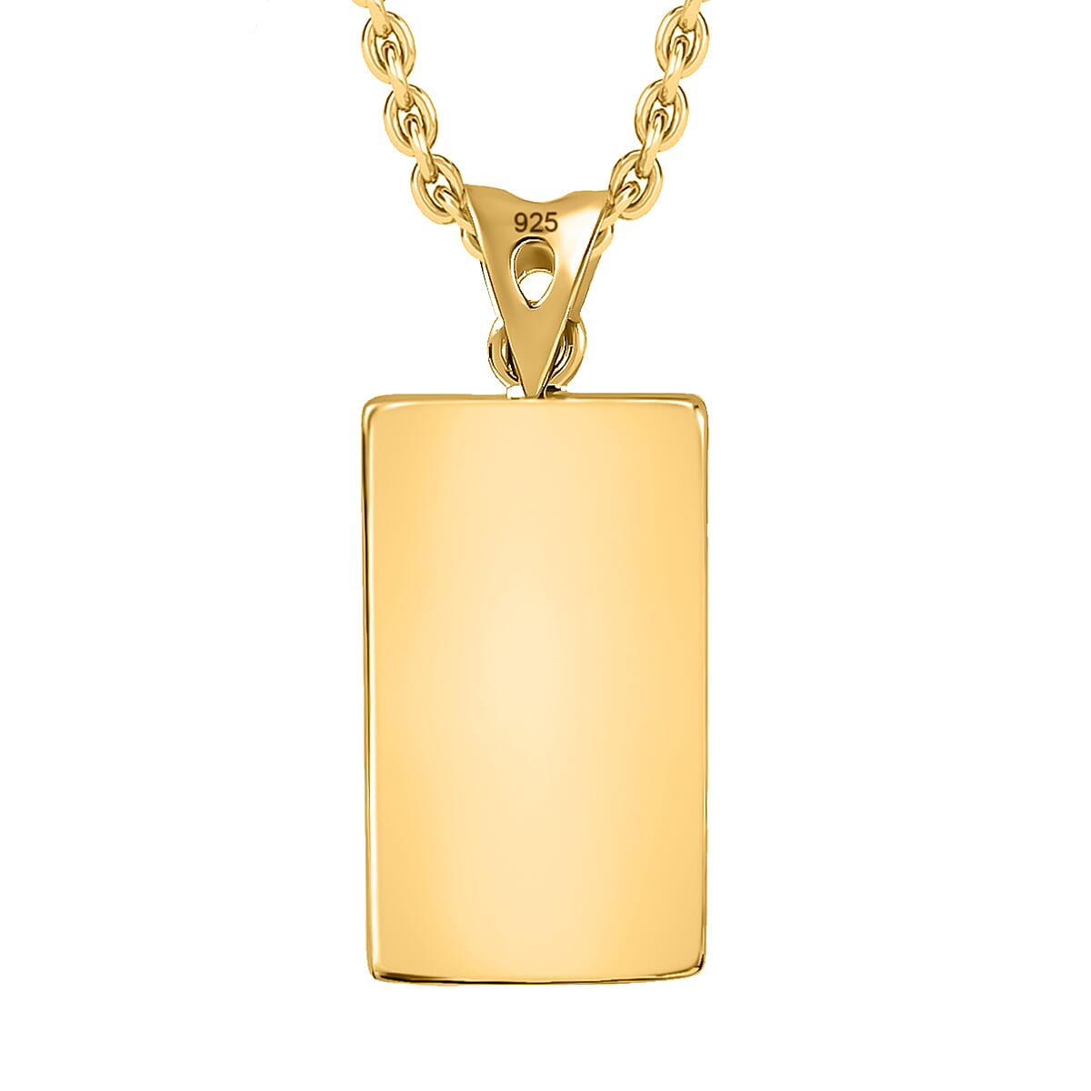 FIRST TIME EVER- SOLID INGOT 14K Gold Overlay Sterling Silver Bar Pendant