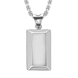 SOLID INGOT Platinum Overlay Sterling Silver Bar Pendant