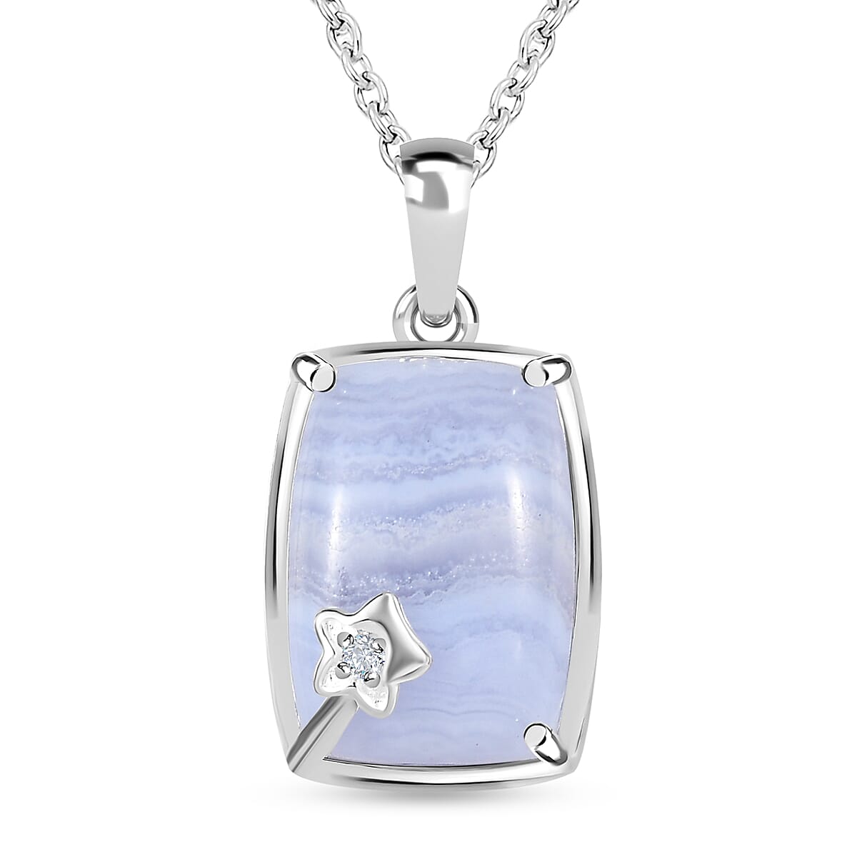 Blue lace agate sale pendant