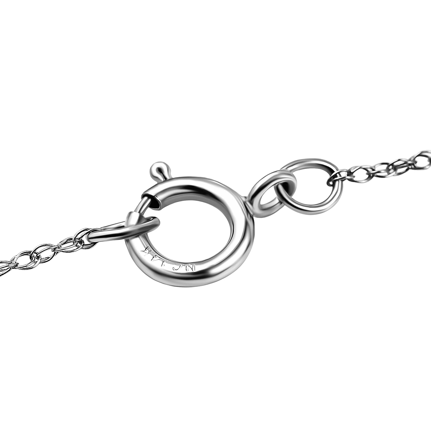 14K W Gold White Diamond Pendant with Chain (Size 18)