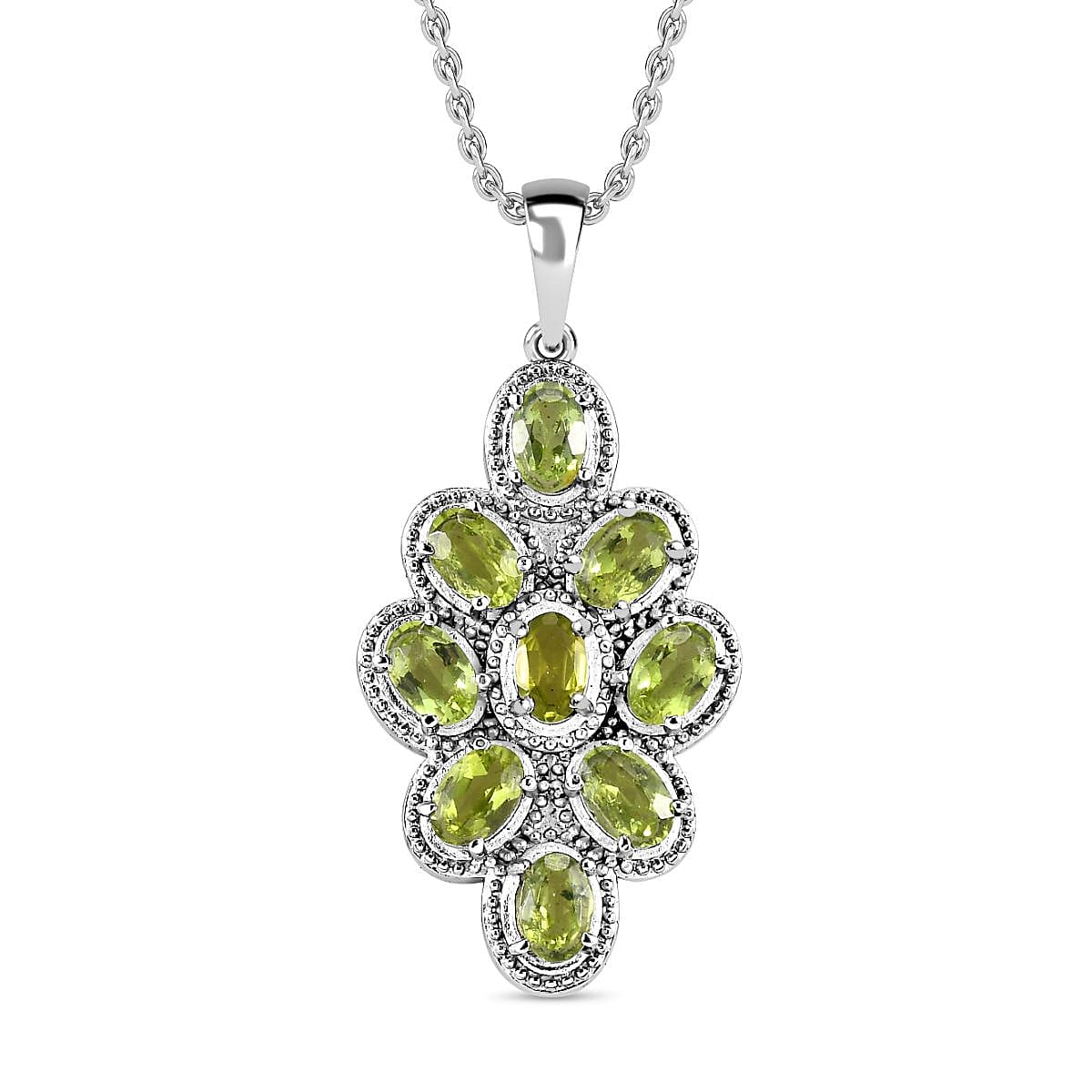 Natural Hebei Peridot Pendant with Chain (Size 20) 4.050  Ct.