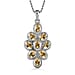 Citrine Cluster Pendant with Stainless Steel Magnetic Lock Chain (Size 20)