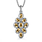 Citrine Cluster Pendant with Stainless Steel Magnetic Lock Chain (Size 20)