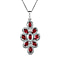 Multi Gemstone Pendant with Chain (Size 20) in Stainless Steel 3.17 Ct.