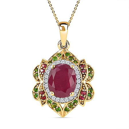 Ruby (FF), Rhodolite Garnet, Natural Chrome Diopsid and Natural Zircon ...