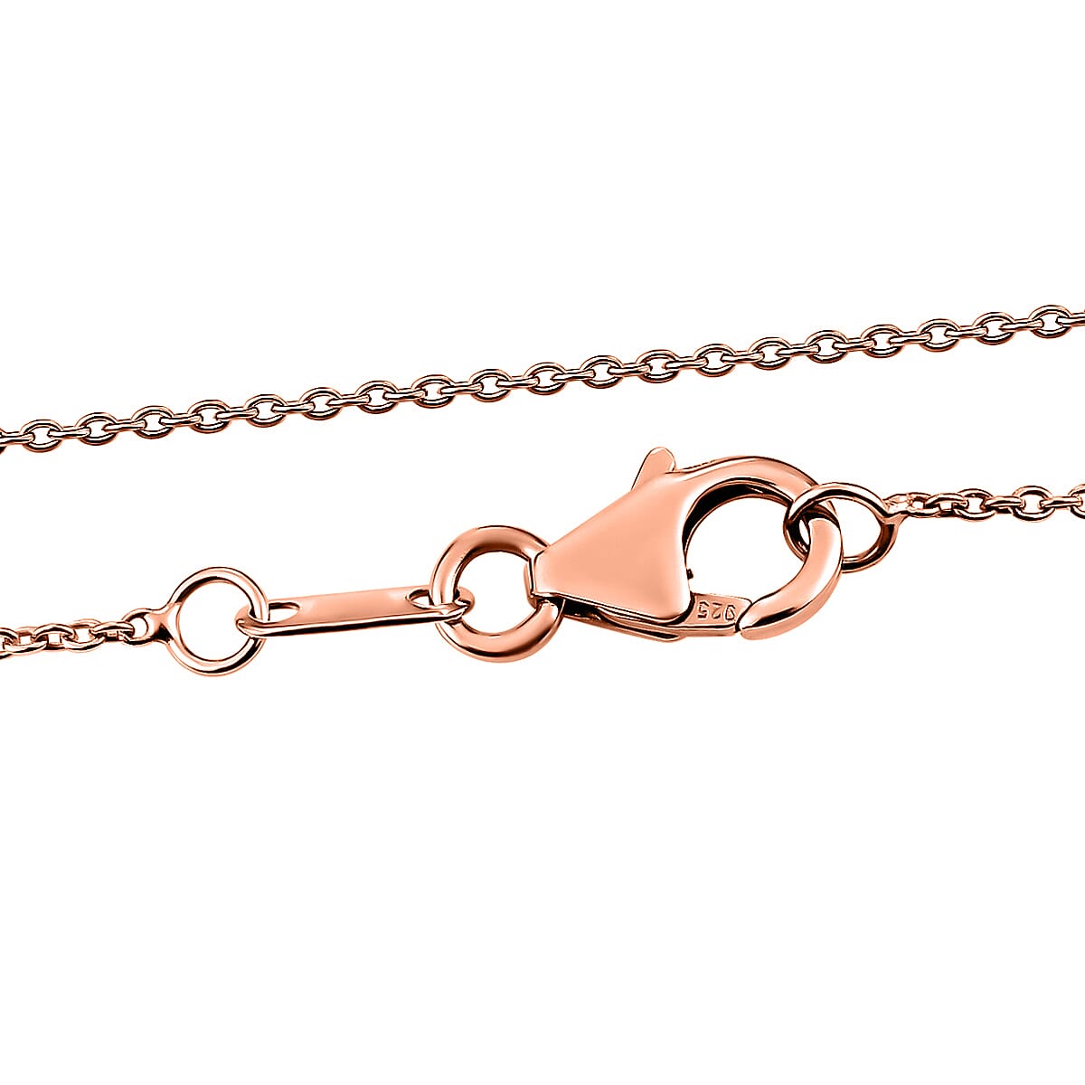 Pink Sapphire & Natural Zircon Pendant with Chain (Size-20) in 18K Rose Gold Vermeil Plated Sterling Silver 1.37 Ct.