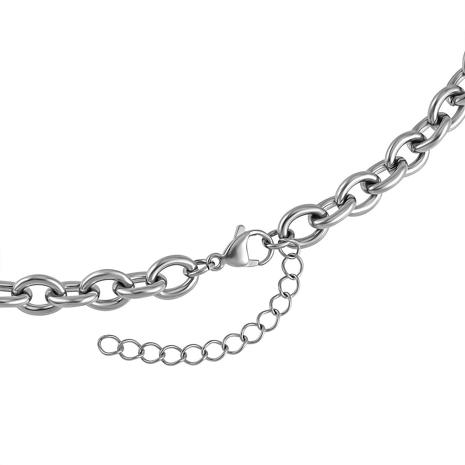 Set of 2 - Necklace Pure White Stainless Steel