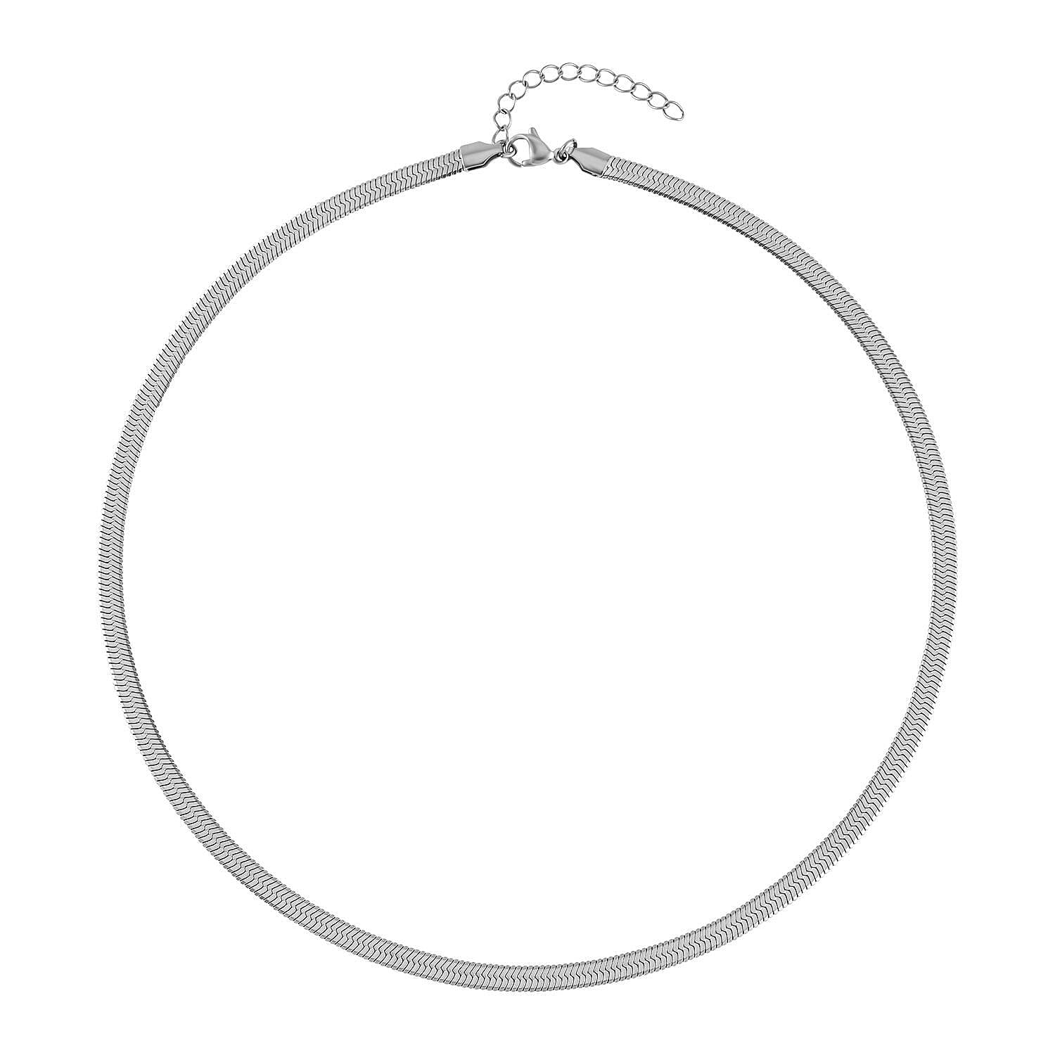 Set of 2 - Necklace Pure White Stainless Steel