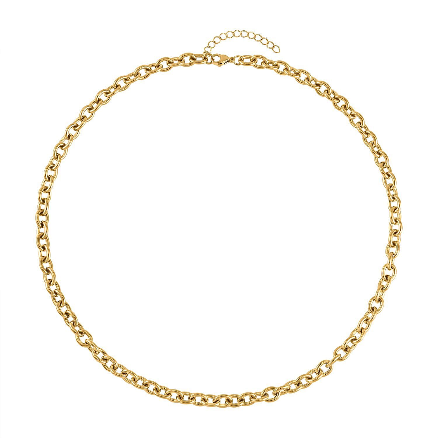 Set of 2 - Snake & Rope Stainless Steel Necklace (22-2) in Yellow Gold Tone