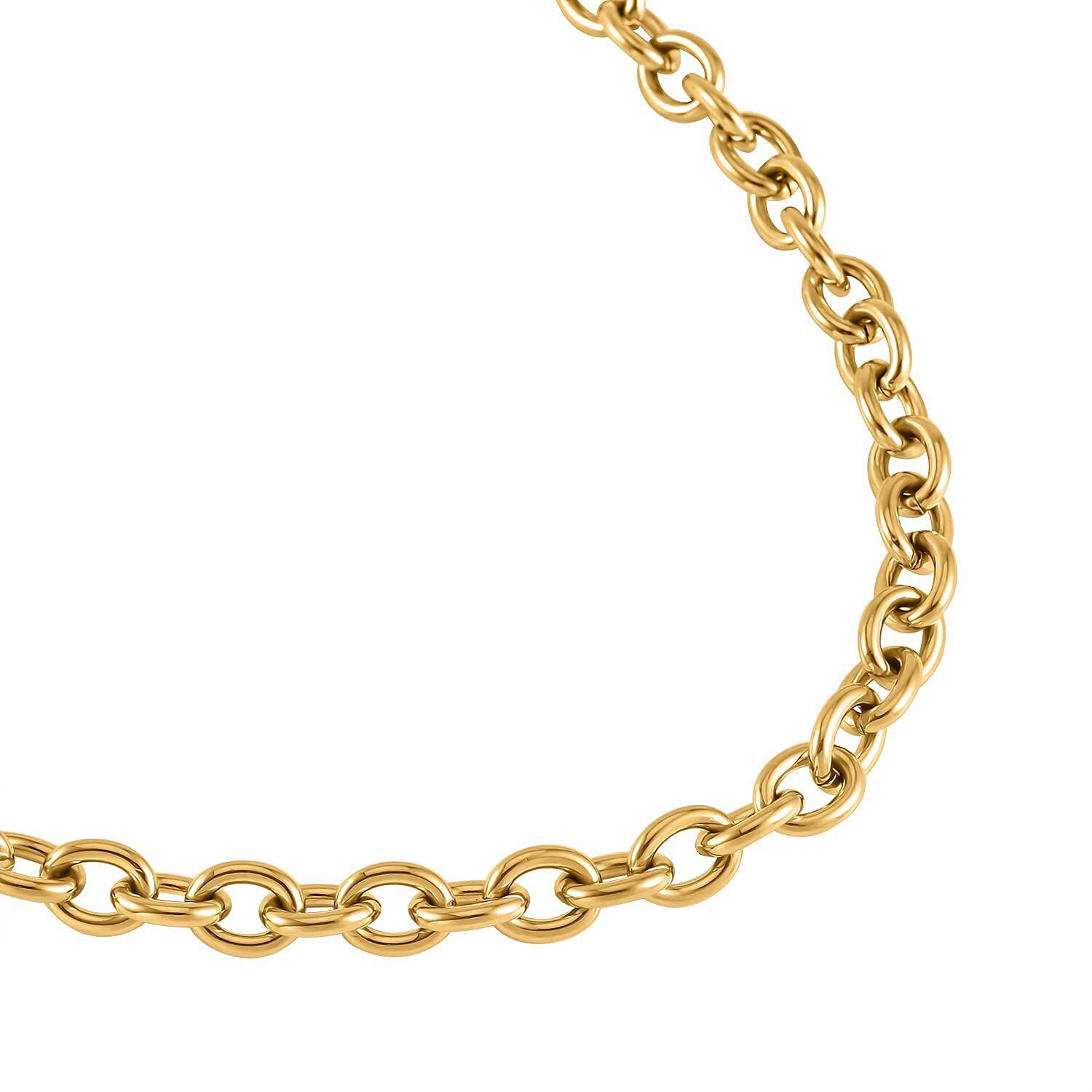 Set of 2 - Snake & Rope Stainless Steel Necklace (22-2) in Yellow Gold Tone