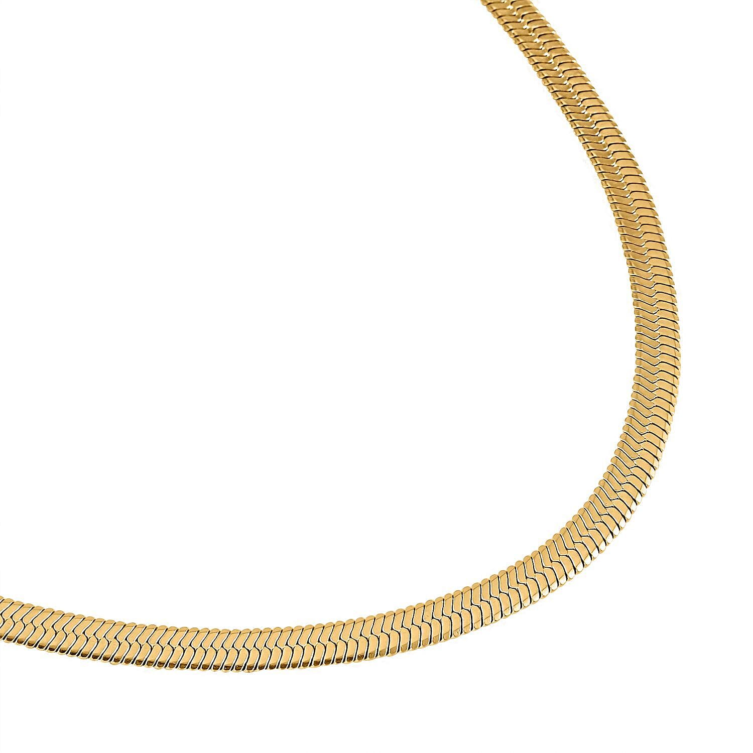 Set of 2 - Snake & Rope Stainless Steel Necklace (22-2) in Yellow Gold Tone