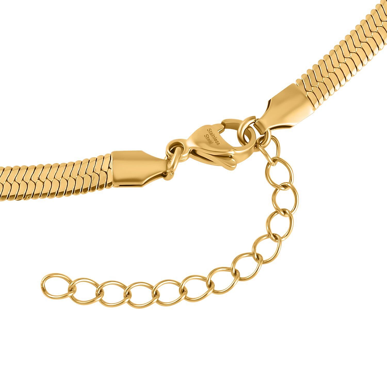 Set of 2 - Snake & Rope Stainless Steel Necklace (22-2) in Yellow Gold Tone