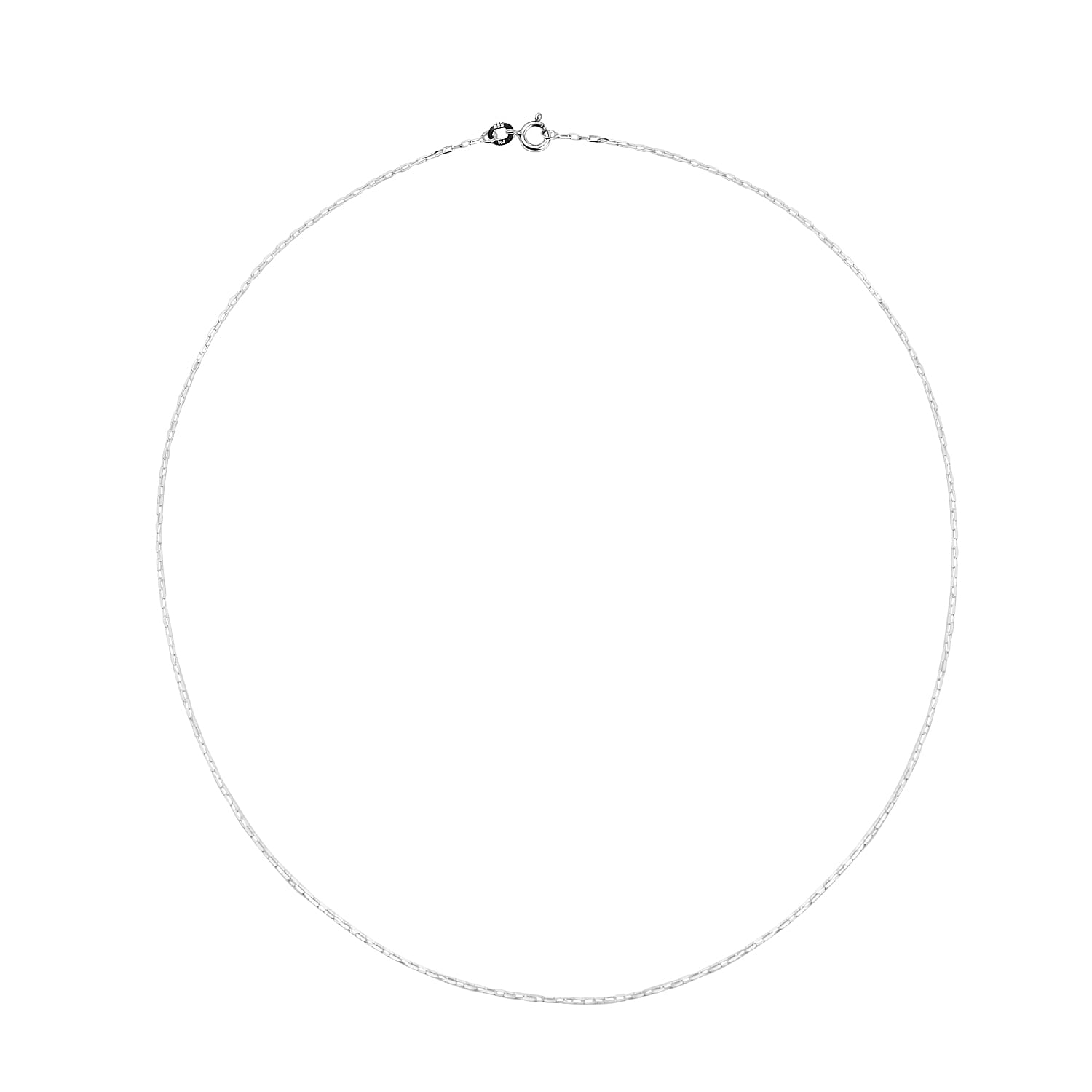 Set of 2 - Sterling Silver Diamond Cut Long Curb Link Chain (Size 18) with Spring Ring Clasp