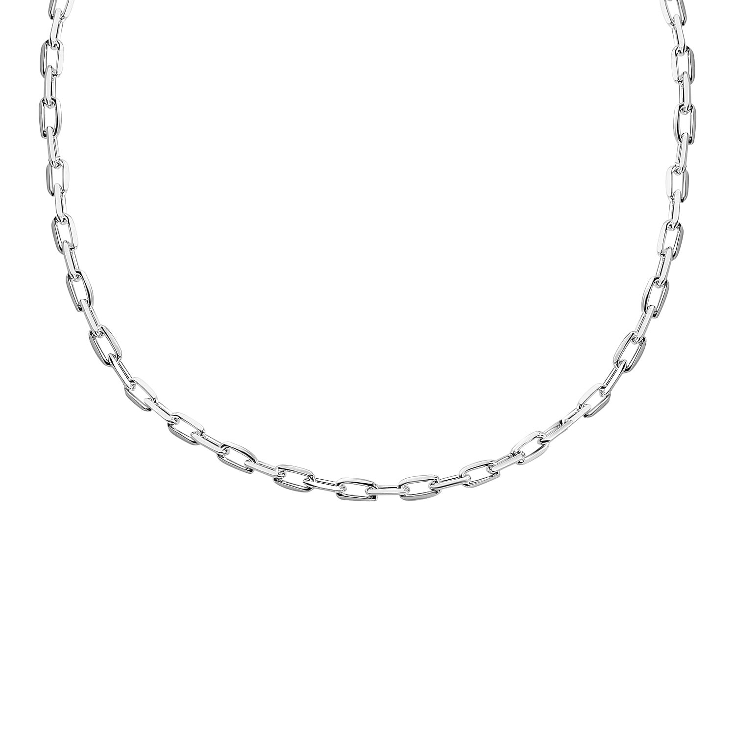 Set of 2 - Sterling Silver Diamond Cut Long Curb Link Chain (Size 18) with Spring Ring Clasp