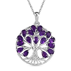 4.25 Ct. Hebei Peridot Tree of Life Pendant in Sterling Silver With Chain (Size 20)