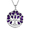 Amethyst Sterling Silver Tree of Life Pendant With Chain (Size 20) 3.17 Ct, Silver Wt. 6.10 GM
