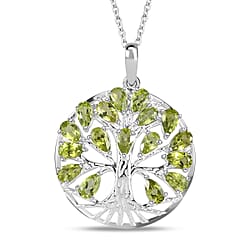 4.25 Ct. Hebei Peridot Tree of Life Pendant in Sterling Silver With Chain (Size 20)