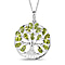 Boi Ploi Black Spinel Sterling Silver Tree of Life Pendant With Chain (Size 20) 5.46 Ct, Silver Wt 6.23 GM