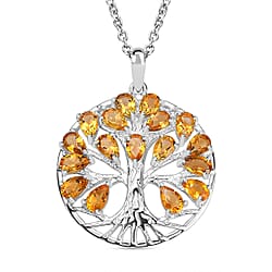 4.25 Ct. Hebei Peridot Tree of Life Pendant in Sterling Silver With Chain (Size 20)