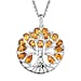4.25 Ct. Citrine Tree of Life Pendant in Sterling Silver With Chain (Size 20)