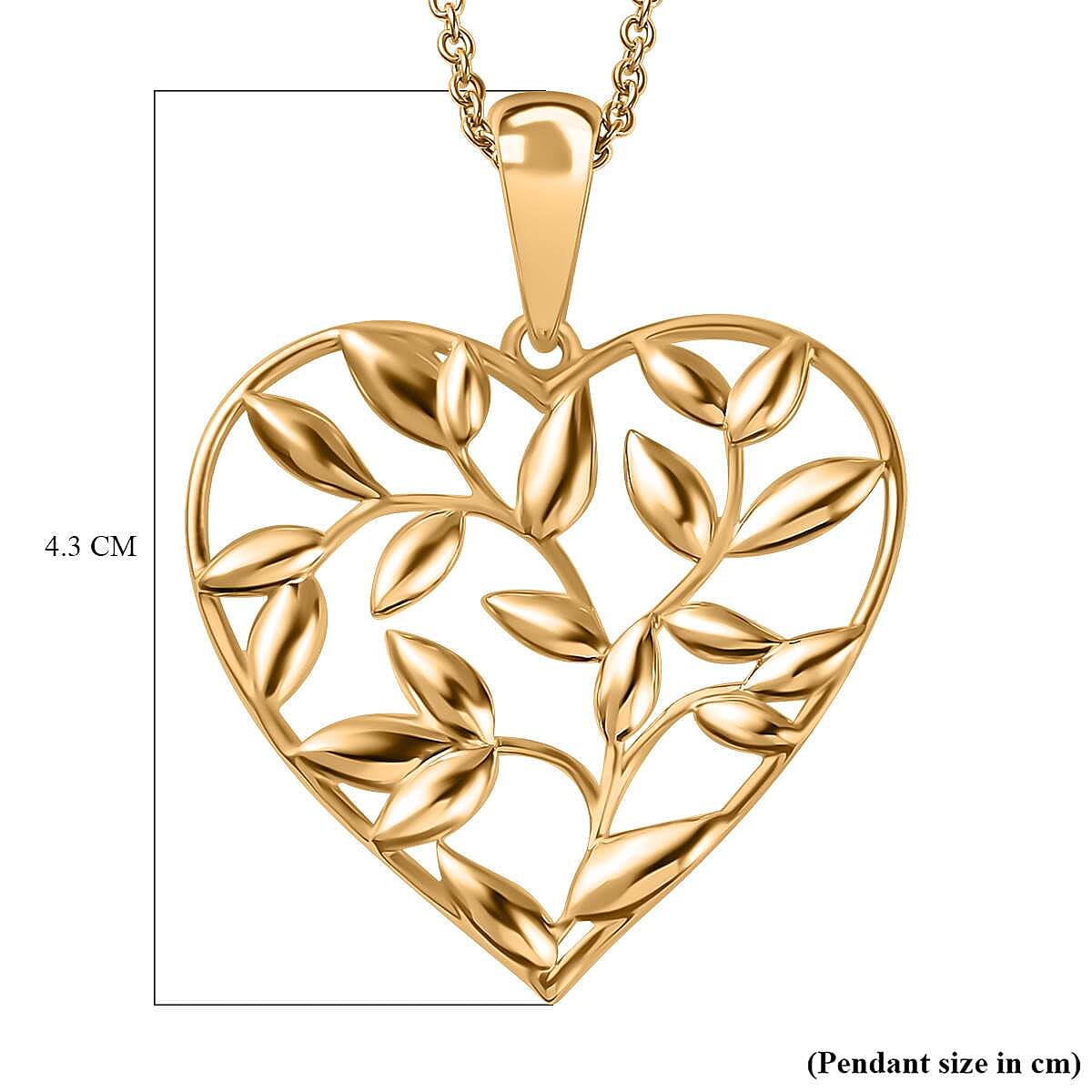 14K Rose Gold Overlay Sterling Silver Betel Leaf Pendant with Chain (Size 20), Silver Wt. 9.26 Gms