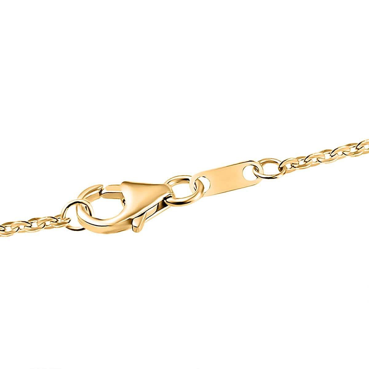 Moissanite Pendant with Chain (Size-20) in 18K Yellow Gold Vermeil Plated Sterling Silver 1.03 Ct.