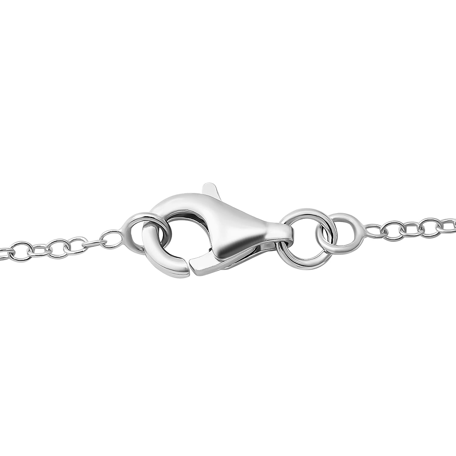 LucyQ Button Collection - Rhodium Overlay Sterling Silver Star Pendant with Chain (Size -18-20),