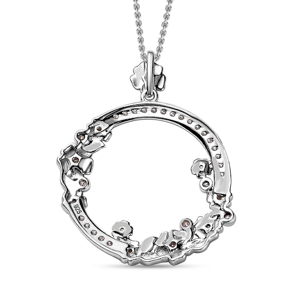 Moissanite Pendant with Chain (Size 20) in Two-Tone Plated Sterling Silver