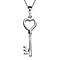 Key Pendant with Chain (Size 20) in Platinum Overlay Sterling Silver