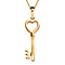 Key Pendant with Chain (Size 20) in 18K Vermeil YG Plated Sterling Silver