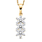 Diamond Floral Pendant with Chain (Size 20) in Vermeil Yellow Gold Overlay Sterling Silver 0.26 Ct.